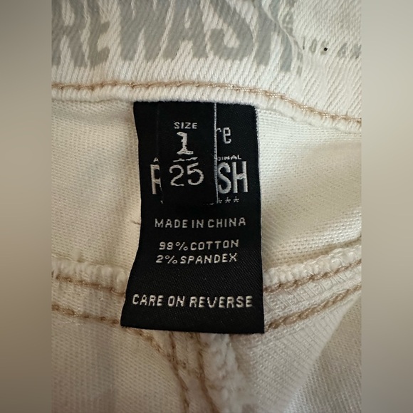 Rewash White Distressed Skinny Jeans Raw Hem Size 1/25 - Picture 8 of 10